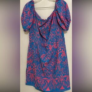 Lilly Pulitzer Blue and Pink Floral Shorts Romper size 16